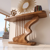 Modern Sculptural Console Table | Wave Base Entryway Console Table for Contemporary Interiors TH003-9045