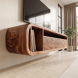 Floating TV Stand with 2 Drawers & Open Storage | Modern Media Console TH003-7DOM5TA