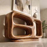 Organic Sculptural Console Table | Open Shelf Console Table for Modern Entryway & Living Room TH003-4197