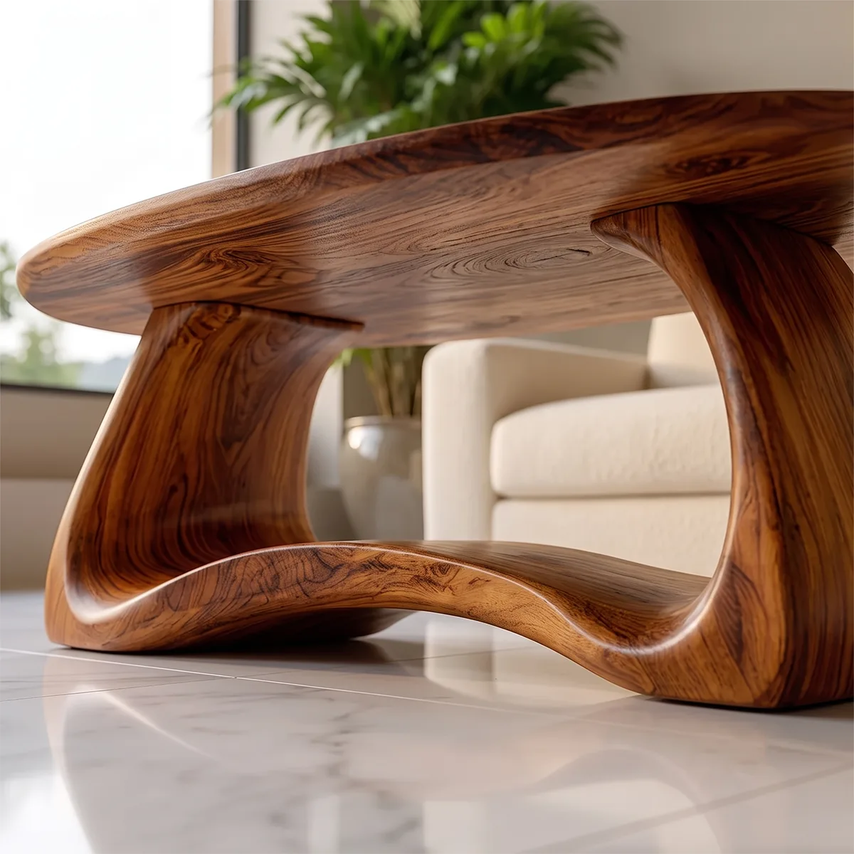 Modern Oval Coffee Table | Sculptural Organic Cocktail Table TH003-8246