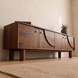 4-Door Mid-Century Modern TV Stand | Geometric Media Console