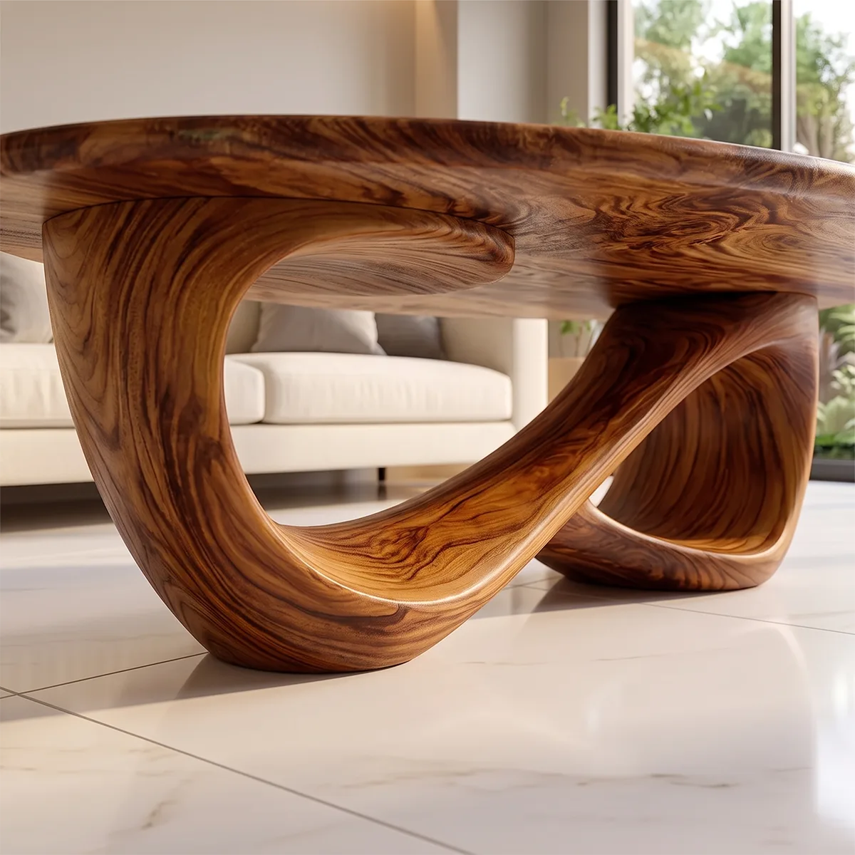 Modern Oval Coffee Table | Sculptural Organic Cocktail Table TH003-7031