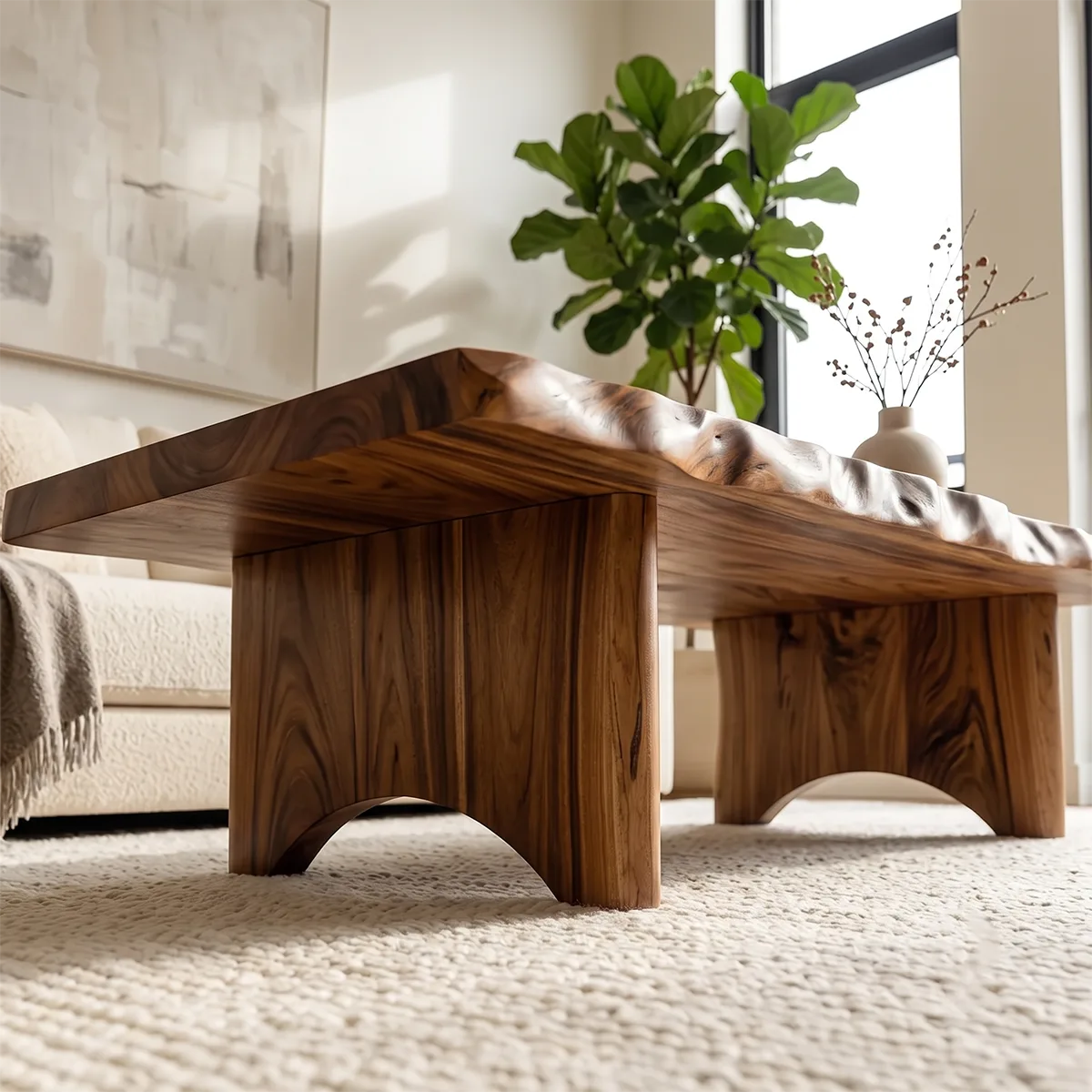 Live Edge Coffee Table | Rustic Modern Statement Center Table