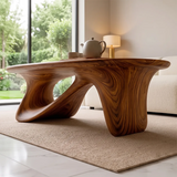 Organic Wave Coffee Table | Sculptural Oval Coffee Table for Modern Minimalist Living Room TH003-1206