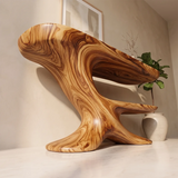Organic Wave Console Table | Sculptural Modern Entryway Table with Floating Abstract Base TH003-9046