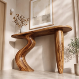 Organic Wave Console Table | Sculptural Entryway Table with Curved Pedestal Base TH003-1709
