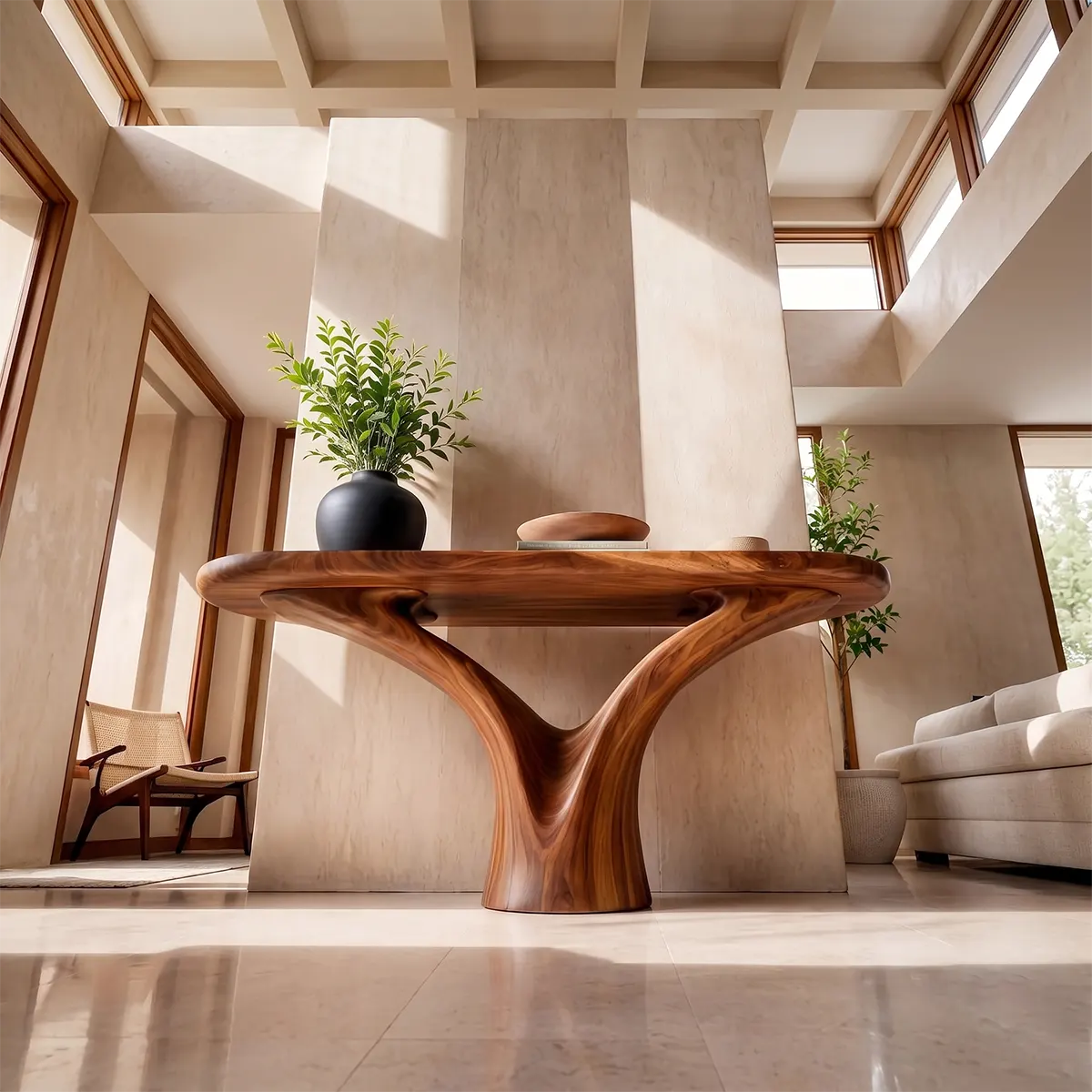 Modern Organic Console Table | Sculptural Entryway Console Table for Contemporary Home Decor TT006-7960