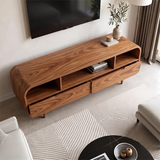 Modern TV Stand with 2 Drawers & Open Storage | Rounded Media Console TH003-5IKK5IP