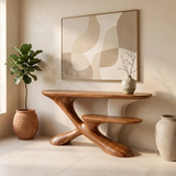 Sculptural Tiered Console Table | Organic Modern Entryway Table with Floating Curved Design TH003-4469