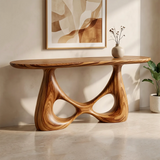 Organic Sculptural Console Table | Modern Entryway Table with Abstract Openwork Base TH003-6604