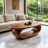 Modern Oval Coffee Table | Sculptural Open Base Center Table for Contemporary Living Room TH003-2681