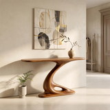 Organic Sculptural Console Table | Modern Console Table with Twisted Open Pedestal Base TH003-8583