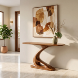 Organic Sculptural Console Table | Modern Console Table with Twisted Open Pedestal Base TH003-8583
