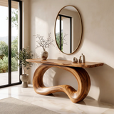 Organic Loop Console Table | Modern Sculptural Console Table with Continuous Curved Base TH003-9415