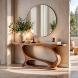 Organic Modern Console Table with Sculptural Open Base for Entryway & Hallway TT006-7249