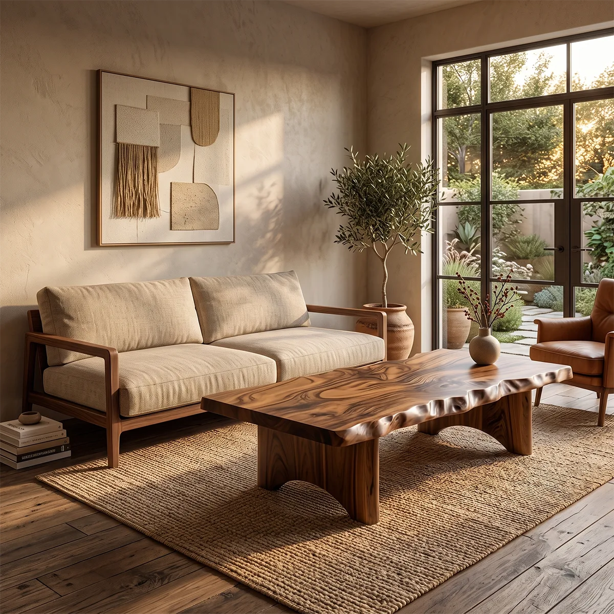 Live Edge Coffee Table | Rustic Modern Statement Center Table