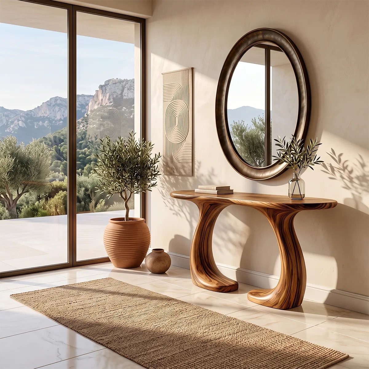 Modern Organic Console Table | Sculptural Entryway Console Table for Contemporary Interiors TH003-9438