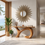 Modern Organic Console Table | Sculptural Curved Entryway Console Table for Contemporary Homes TH003-4837
