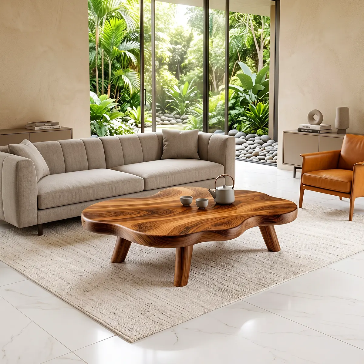 Organic Cloud Coffee Table | Modern Freeform Coffee Table for Minimalist Living Room TH003-9084