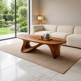 Organic Wave Coffee Table | Sculptural Oval Coffee Table for Modern Minimalist Living Room TH003-1206