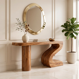Modern Sculptural Console Table | Organic Wave Entryway Table for Contemporary Hallway & Living Room TH003-4054