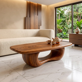 Modern Organic Coffee Table | Sculptural Rectangle Cocktail Table TH003-6677
