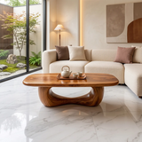 Modern Organic Coffee Table | Sculptural Rectangle Cocktail Table TH003-6677
