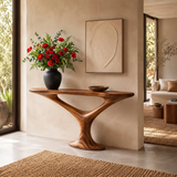 Organic Sculptural Console Table with Oval Top for Modern Entryway & Living Room TT006-4241