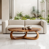 Modern Oval Coffee Table | Sculptural Organic Center Table for Living Room TH003-5584