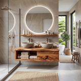 Modern Floating Bathroom Vanity with Large Drawer & Open Storage Compartment