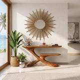 Sculptural Tiered Console Table | Organic Modern Entryway Table with Floating Curved Design TH003-4469