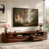 Modern TV Stand with Open Display Shelf & Wave Front Drawers TT006-6OLZ4XW
