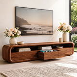 Modern TV Stand with Open Shelf & 3 Drawers | Contemporary Media Console TT006-5GKM4CV