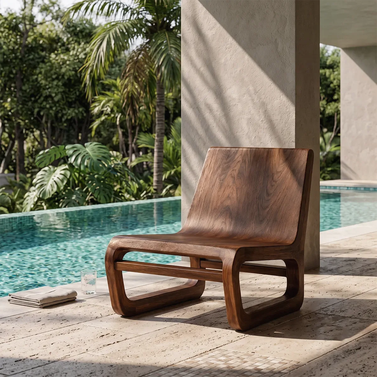 Sculptural Curved Lounge Chair | Modern Organic Low Profile Accent Chair