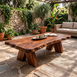 Live Edge Solid Wood Coffee Table | Handcrafted Natural Wood Center Table TT006-6055