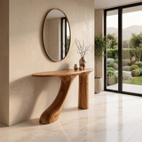 Organic Sculptural Console Table | Modern Entryway Table with Curved Architectural Base TH003-6225