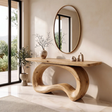 Organic Loop Console Table | Modern Sculptural Console Table with Continuous Curved Base TH003-9415