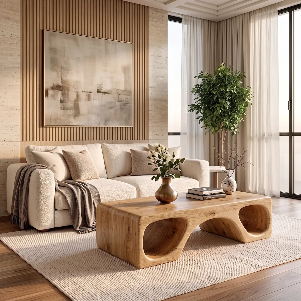 Sculptural Arch Coffee Table | Modern Organic Statement Center Table