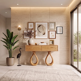Modern Console Table with Drawers | Sculptural Entryway Console Table for Contemporary Homes TH003-6657