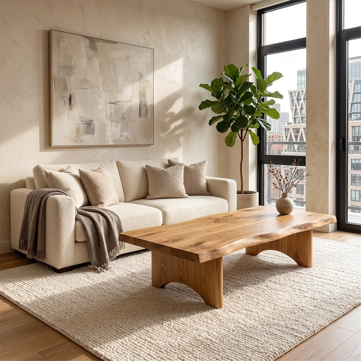 Live Edge Coffee Table | Rustic Modern Statement Center Table