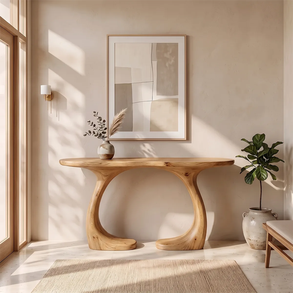 Modern Organic Console Table | Sculptural Entryway Console Table for Contemporary Interiors TH003-9438