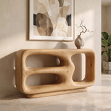Organic Sculptural Console Table | Open Shelf Console Table for Modern Entryway & Living Room TH003-4197