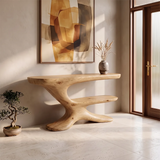 Organic Wave Console Table | Sculptural Modern Entryway Table with Floating Abstract Base TH003-9046