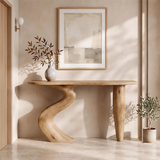 Organic Wave Console Table | Sculptural Entryway Table with Curved Pedestal Base TH003-1709