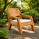 Sculptural Curved Lounge Chair | Modern Organic Accent Chair with Open Arms