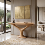 Organic Sculptural Console Table with Oval Top for Modern Entryway & Living Room TT006-4241