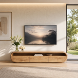Organic Modern TV Stand with Open Shelf & 3 Drawers | Modern Media Console TT006-5REB7GU