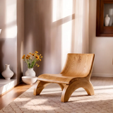 Sculptural Curved Lounge Chair with Arched Legs | Organic Modern Accent Chair