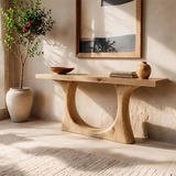 Modern Wooden Console Table with Sculptural U-Base for Entryway & Hallway TT006-2415