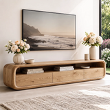 Modern TV Stand with Open Shelf & 3 Drawers | Contemporary Media Console TT006-5GKM4CV